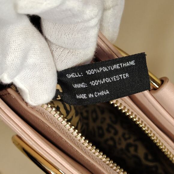 Elegant Studded Gold Light Baby Pink Chain Boho Chick Sheek Crossbody Bag Purse - Picture 7 of 16